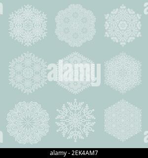 Set of Vector Snowflakes Stock Vector