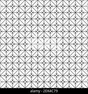 Japanese seamless Kumiko pattern in black .Fine lines. Stock Vector