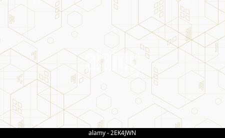 Abstract geometric hexagon. Lines minimalistic background. Stock Vector