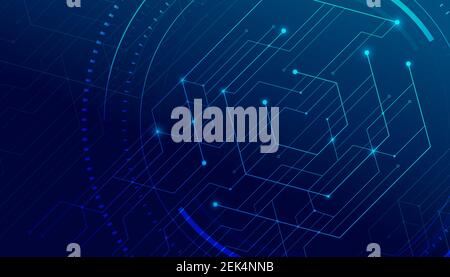Abstract lines and dots connect background. Technology connection digital data and big data concept. Stock Vector