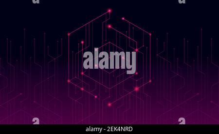 Abstract lines and dots connect background. Technology connection digital data and big data concept. Stock Vector