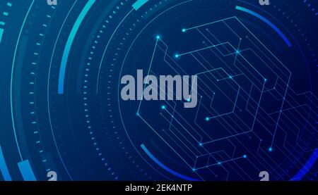 Abstract technology background, digital futuristic circle. Stock Vector