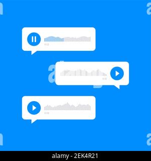 Voice message icon for mobile device. Social audio app. Stock Vector