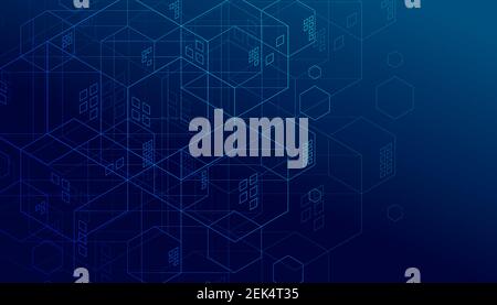 Abstract lines and dots connect background. Technology connection digital data and big data concept. Stock Vector