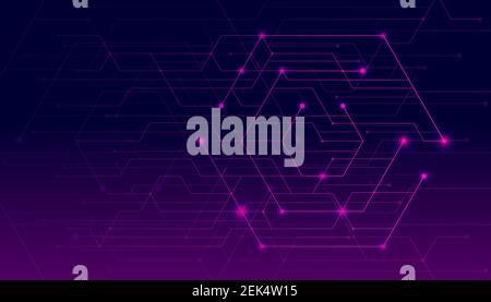 Abstract lines and dots connect background. Technology connection digital data and big data concept. Stock Vector