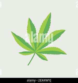 Marijuana leaf. Medical cannabis leaf isolated on white background. Stock Vector