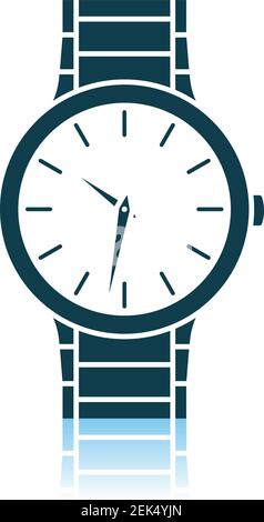 Business Woman Watch Icon. Shadow Reflection Design. Vector Illustration. Stock Vector