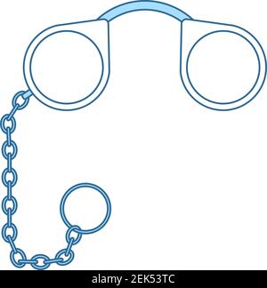 Pince-Nez Icon. Thin Line With Blue Fill Design. Vector Illustration. Stock Vector