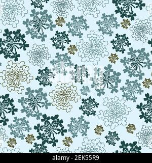 Seamless pattern with silene silhouettes on light blue background Stock Vector