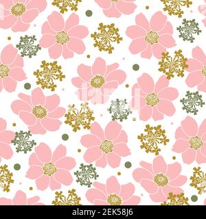 Elegant flowers pattern design on transparent background Stock Vector