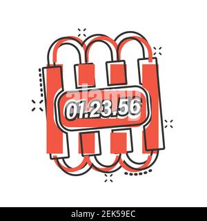 Bomb icon in comic style. Dynamite cartoon vector illustration on white isolated background. C4 tnt splash effect business concept. Stock Vector