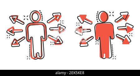 Mind awareness icon in comic style. Idea human cartoon vector illustration on white isolated background. Customer brain splash effect business concept Stock Vector