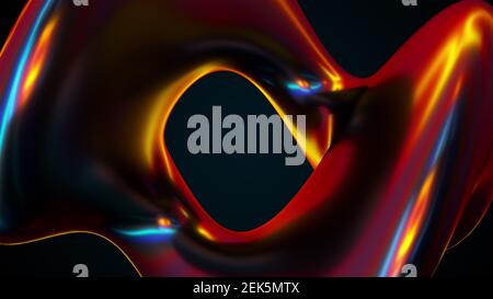 Iridescent shape, computer generated. 3d render amorphous backdrop Stock Photo