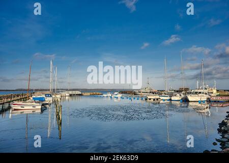 Harbor marina in Juelsminde for small boats, Jutland Denmark Stock Photo