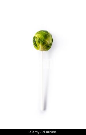 Set of brussel sprouts lollipop isolated on white background Stock Photo