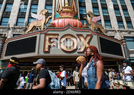 The Juneteenth BLM March starts in front of Fox Theater on Woodward Avenue on June 20, 2020. It is a peaceful protest/rally that was organized to raise awareness to the controllable factors that continue to oppress the people. The organizers have decided to use each of their individual platforms to emphasize the power of the vote, and the power of their dollar, which speak to just a few of the civil injustices that they say they see in this country. #agenerationofchange Blmprotest 062020 Kpm 36 Protests are happening around the country and the world against racism and police brutality and in f