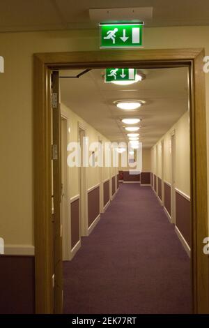 an empty hallway in a modern generic hotel  Stock Photo