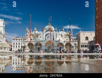 famous St Mark's Basilica or Basilica di San Marco, Venice, Veneto, Italy