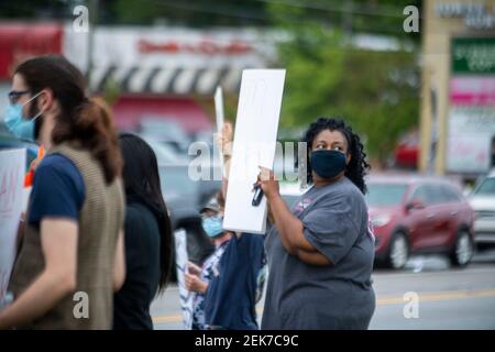 The third 'I Can't Breathe' Rally with an attendance of 20 people gather together with signs and protest against the confederate flag in Jackson, Tenn., Friday, June 26, 2020. Ska3214 (Photo by Stephanie Amador / The Jackson Sun/USA Today Network/Sipa USA)