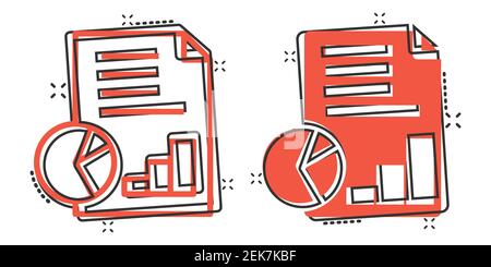 Financial statement icon in comic style. Document cartoon vector illustration on white isolated background. Report splash effect business concept. Stock Vector