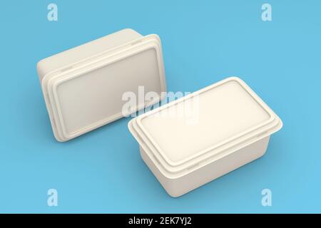 Download Blank White Butter Box Mockup Set Isolated Stock Photo Alamy