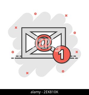 Vector cartoon email envelope message icon in comic style. Mail sign illustration pictogram. Envelope business splash effect concept. Stock Vector