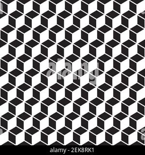 Seamless wireframe 3d cube pattern background texture Stock Vector