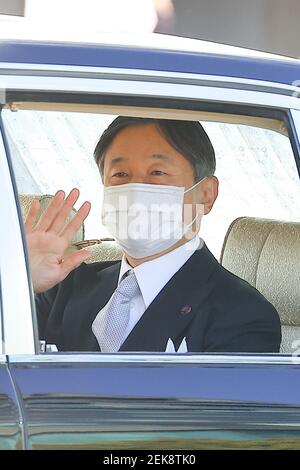 Tokyo, Japan. 23rd Feb, 2021. Emperor Naruhito's 61st birthday, in Hanzomon, Tokyo, Japan on February 23, 2021. (Photo by Kazuki Oishi/Sipa USA) **Japan Out** Credit: Sipa USA/Alamy Live News Stock Photo