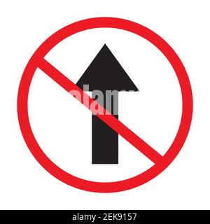 No direct traffic signs icon on white background vector. Stock Photo