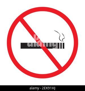 No smoking sign icon on white background vector. Stock Photo