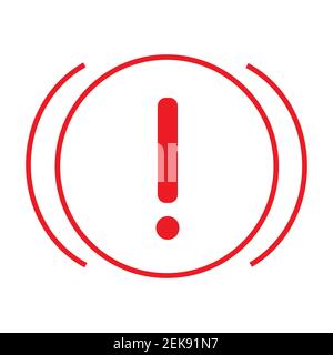 Red brake light signal in the car icon on white background vector. Stock Photo