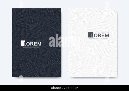 Abstract geometric pattern background with lines halftone dots cover page layouts design texture. Modern colorful abstract gradient pattern background Stock Vector