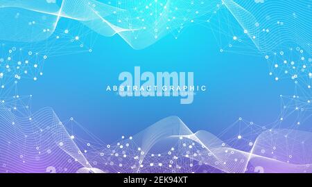 Abstract fiction vector illustration quantum computer technology. Sphere explosion background. Deep learning artificial intelligence. Big data Stock Vector