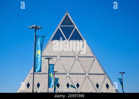 Kazakhstan, Astana, Palace of Peace and Reconciliation pyramid designed by Sir Norman Foster Stock Photo