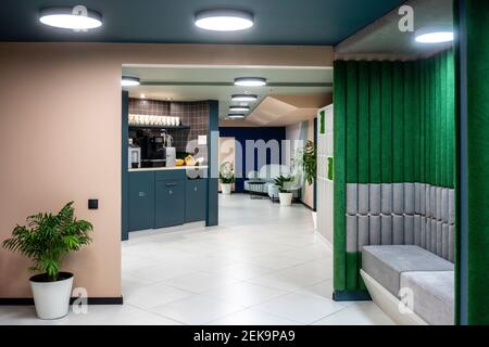 Interior of illuminated modern office Stock Photo