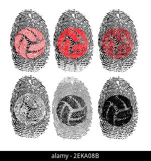 Fingerprint with ball silhouette Stock Vector