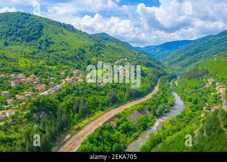 Lakatnik town and gorge of Iskar river in Bulgaria Stock Photo