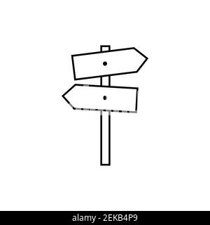 Signpost, pointer line icon, outline vector sign, linear style pictogram isolated on white. Symbol, logo illustration. Editable stroke. Pixel perfect Stock Vector