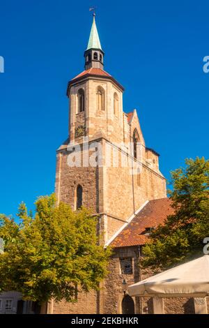 Germany, Lower Saxony, Brunswick, Bell tower of Saint Magnus Church Stock Photo