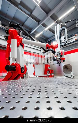 Automatic robotic equipment for welding in factory Stock Photo
