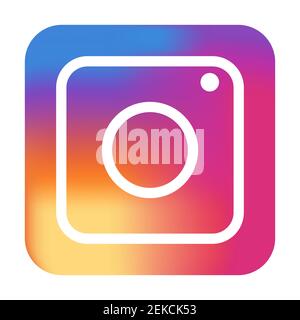 Vector image of instagram. Editorial vector illustration. Vinnitsa, Ukraine - February 23, 2021. Stock Vector