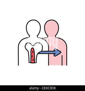 Bone marrow color line icon. Eating show. Autonomous sensory meridian response, sound waves as a symbol of enjoying sounds. Editable stroke. Stock Vector