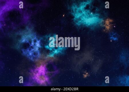 High definition star field background. Colorful night space stars glowing. Universe filled with stars, nebula and galaxy. Stock Photo