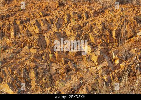 stone floor on a road in southern Spain in golden hour Stock Photo