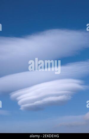 LENTICULAR CLOUDS. Stock Photo