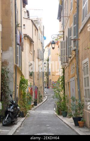 Marseille, alley in Le Quartier Panier Stock Photo