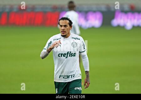 Gustavo Gómez do Palmeiras, durante a partida entre Avaí e Palmeiras, pela  14ª rodada do Campeonato Brasileiro Série A 2022, no Estádio da Ressacada  neste domingo 26. (Photo by pressinphoto/Sipa USA Stock