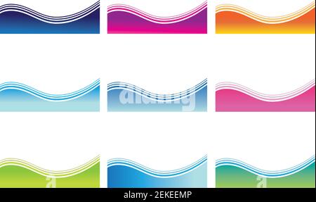vector fire wave wind water pattern design background set Stock Vector ...