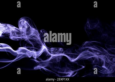 purple smoke texture on black background Stock Photo