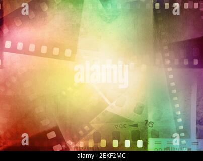 Colorful film negative frames background Stock Photo